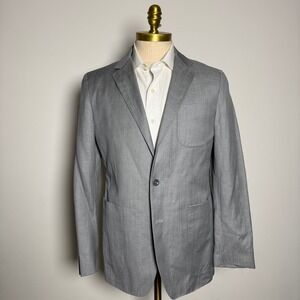 Scott‎ James Mens Grey Wool Linen Blend Sport Coat Blazer Jacket M 40R